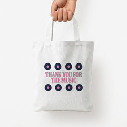 Thank You For The Music - Mamma Mia Tote Bag — White / Small