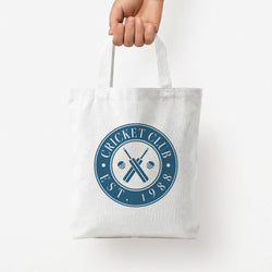 Cricket Badge Tote Bag — White / Small