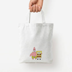 Patrick And Sponge Tote Bag — White / Small