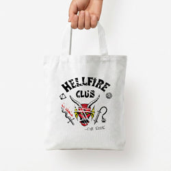 Torn Hellfire Club Tote Bag — White / Small