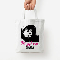 Pink Mayhem Gaga Tote Bag — White / Small