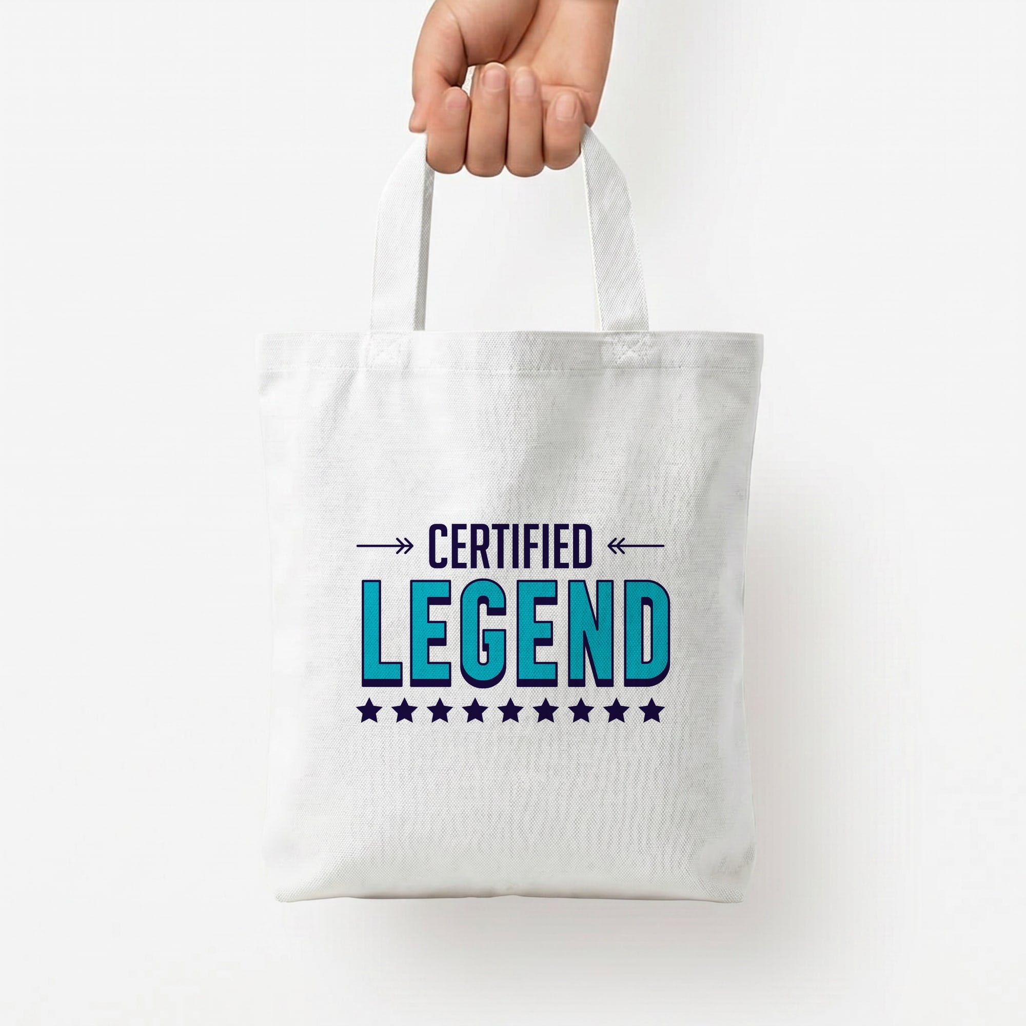 Certified Legend Tote Bag — White / Small