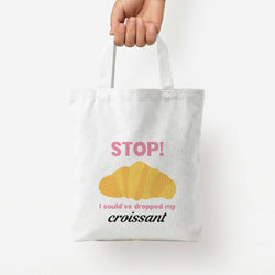 I Could've Dropped My Croissant - Memes Tote Bag — White / Small