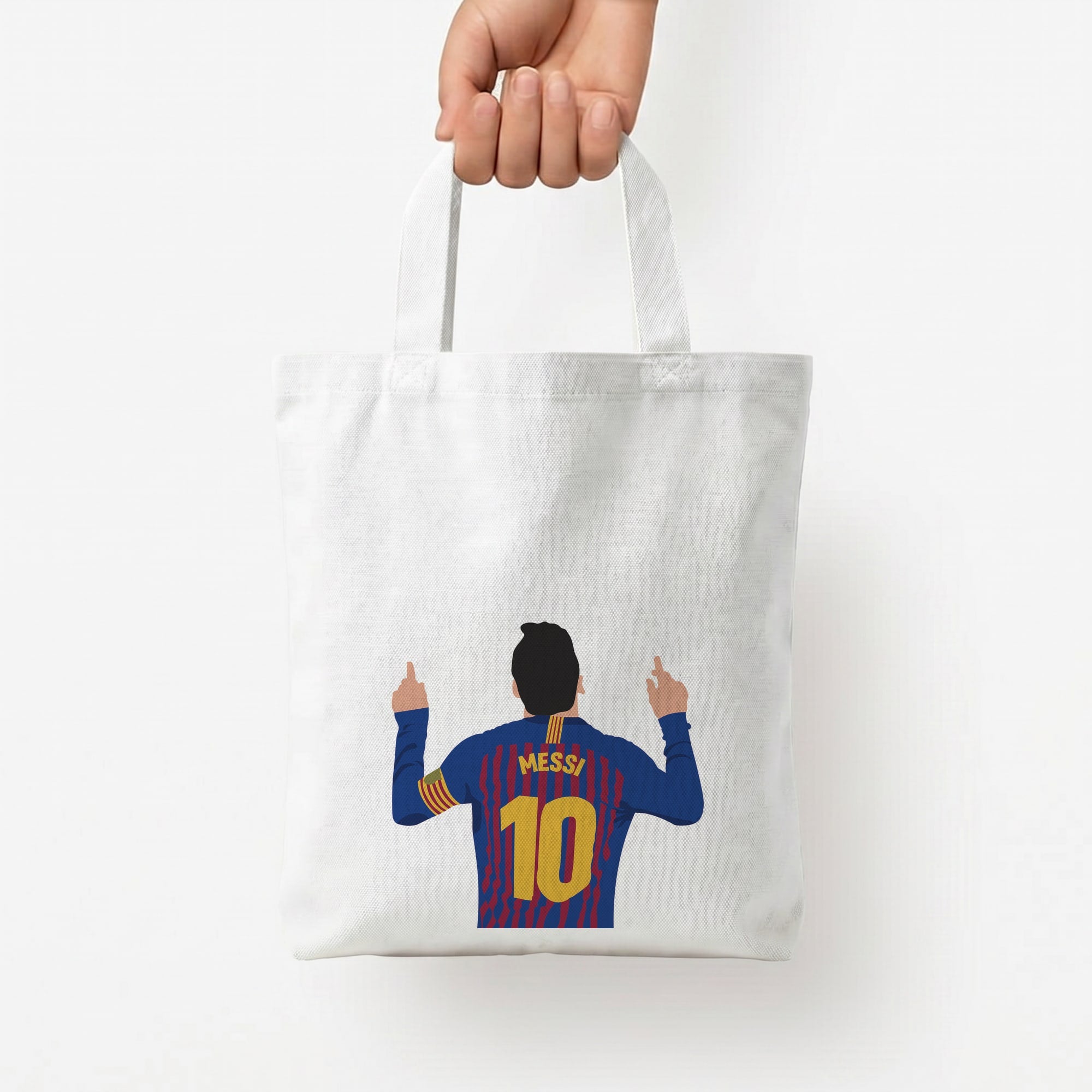 Messi - Football Tote Bag — White / Small