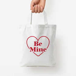 Be Mine Stripey Tote Bag — White / Small