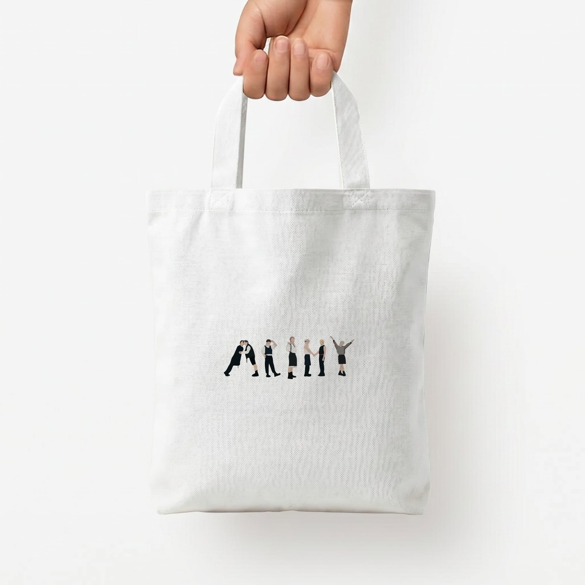 K-Pop Band Army Members Tote Bag — White / Small