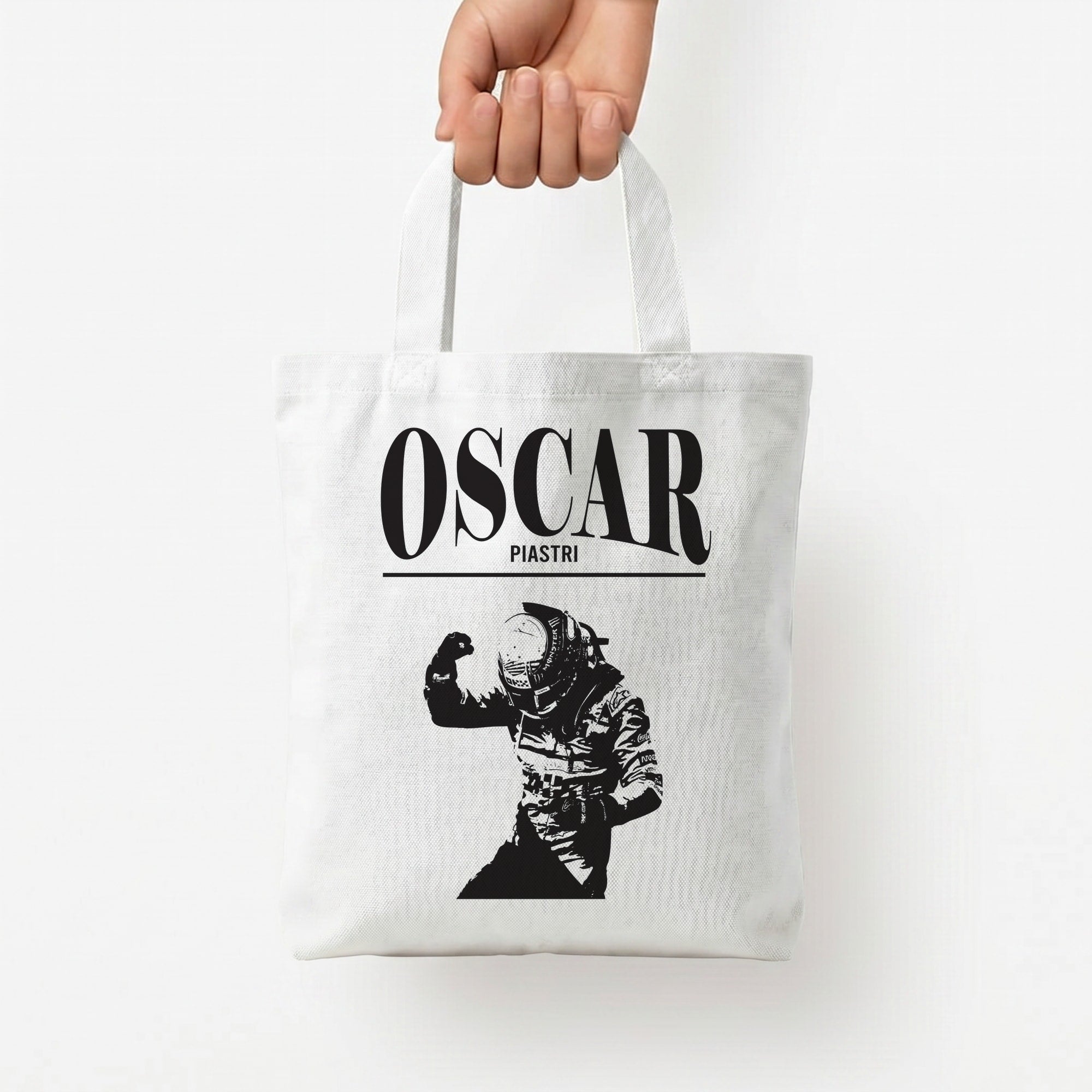Oscar Orange And Black Tote Bag — White / Small