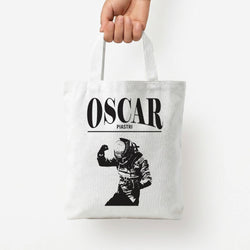 Oscar Orange And Black Tote Bag — White / Small