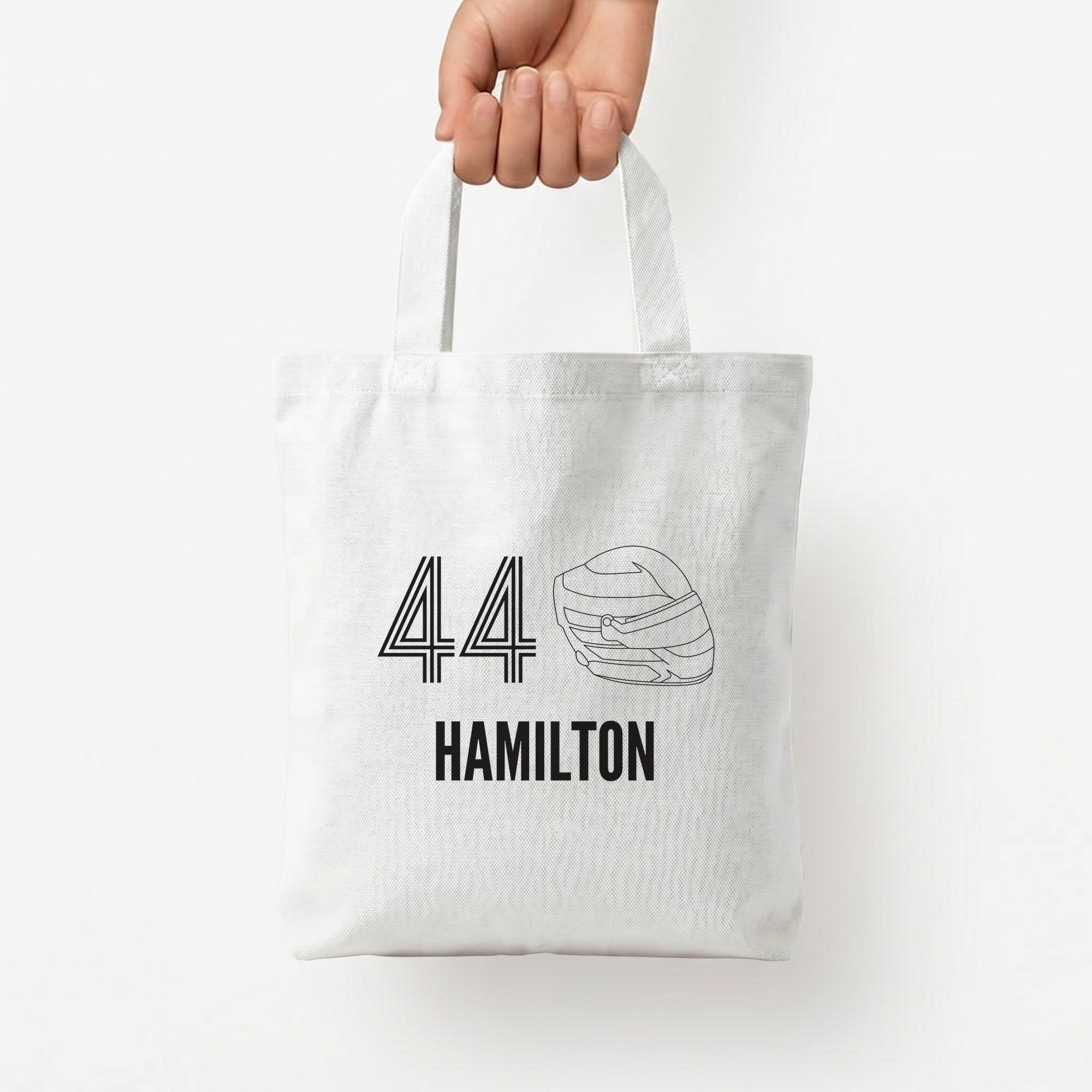 Hamilton Helmet 2026 Tote Bag — White / Small