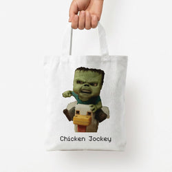 Chicken Jockey  Tote Bag — White / Small