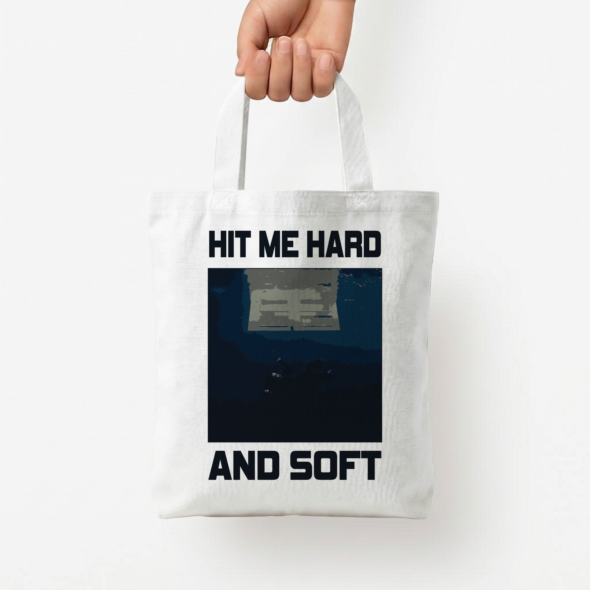 Billie Blue Tote Bag — White / Small