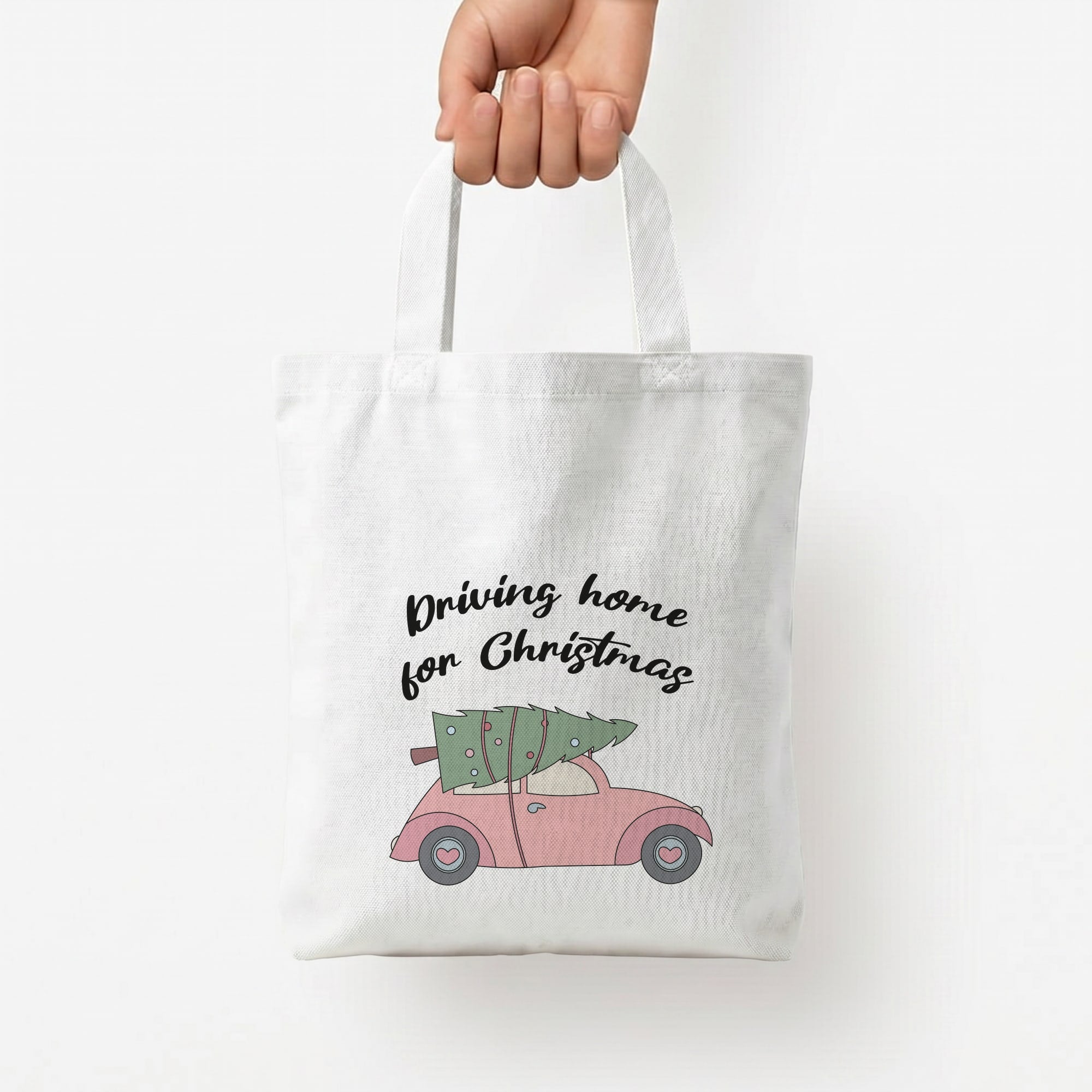 Driving Home For Christmas - Christmas Songs Tote Bag — White / Small