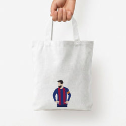 Messi Barca Tote Bag — White / Small