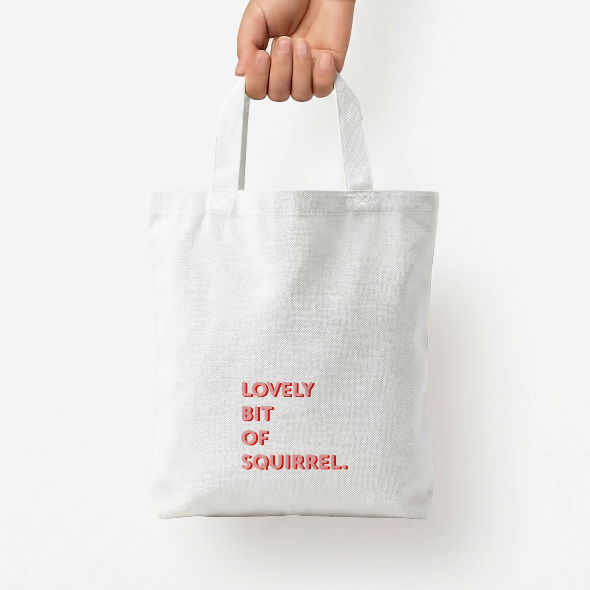 Lovely Bit Of Squirrel - FND Tote Bag — White / Small