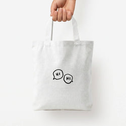 Hi Hi - Heart TV Tote Bag — White / Small