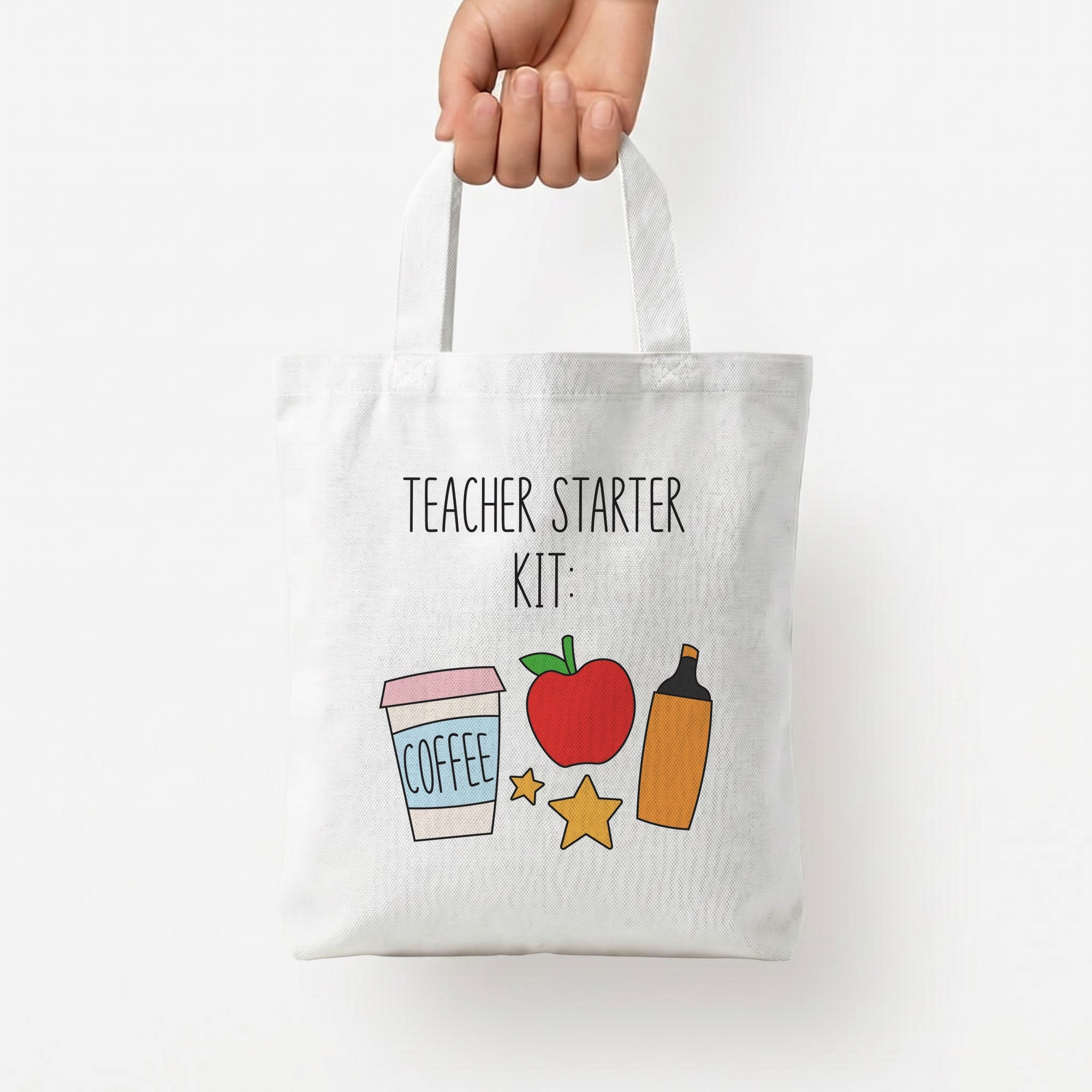 Teacher Starter Kit Tote Bag — White / Small