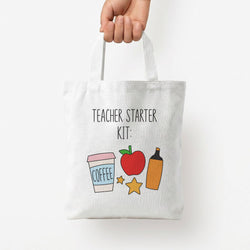 Teacher Starter Kit Tote Bag — White / Small