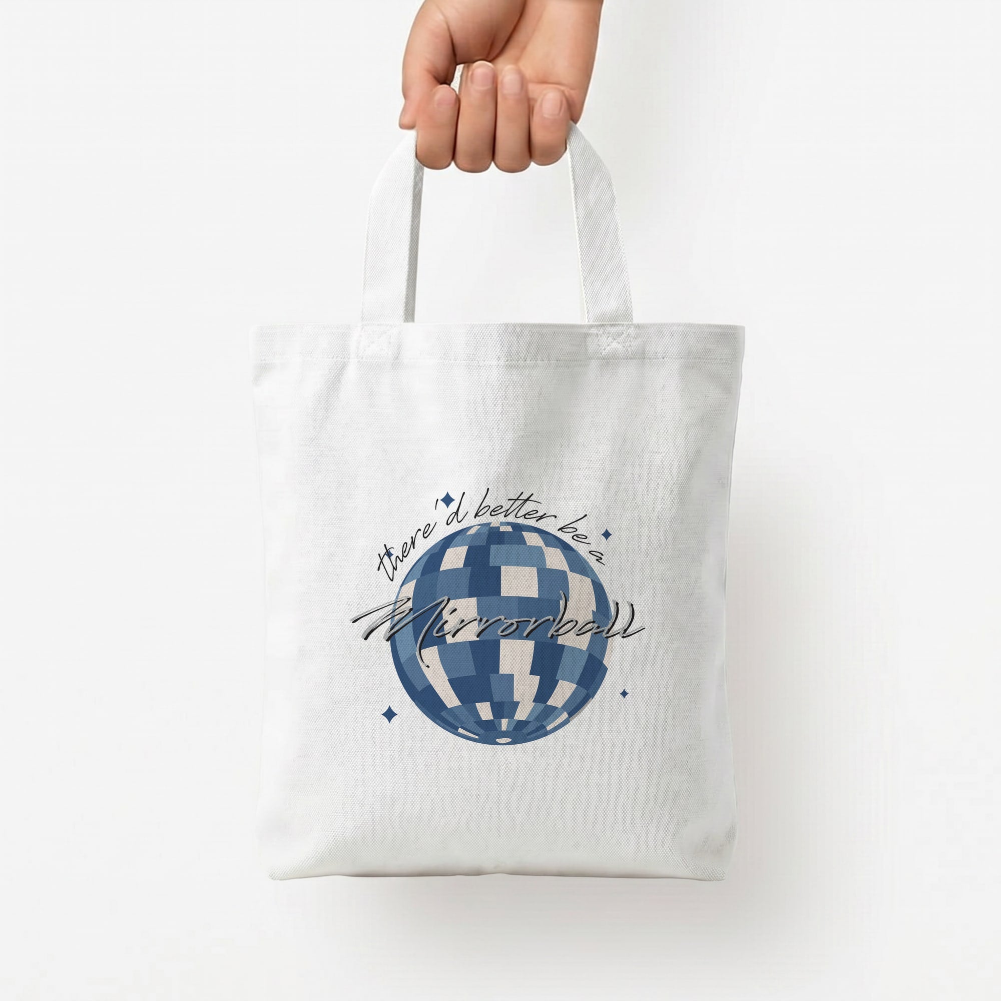 Mirrorball Tote Bag — White / Small