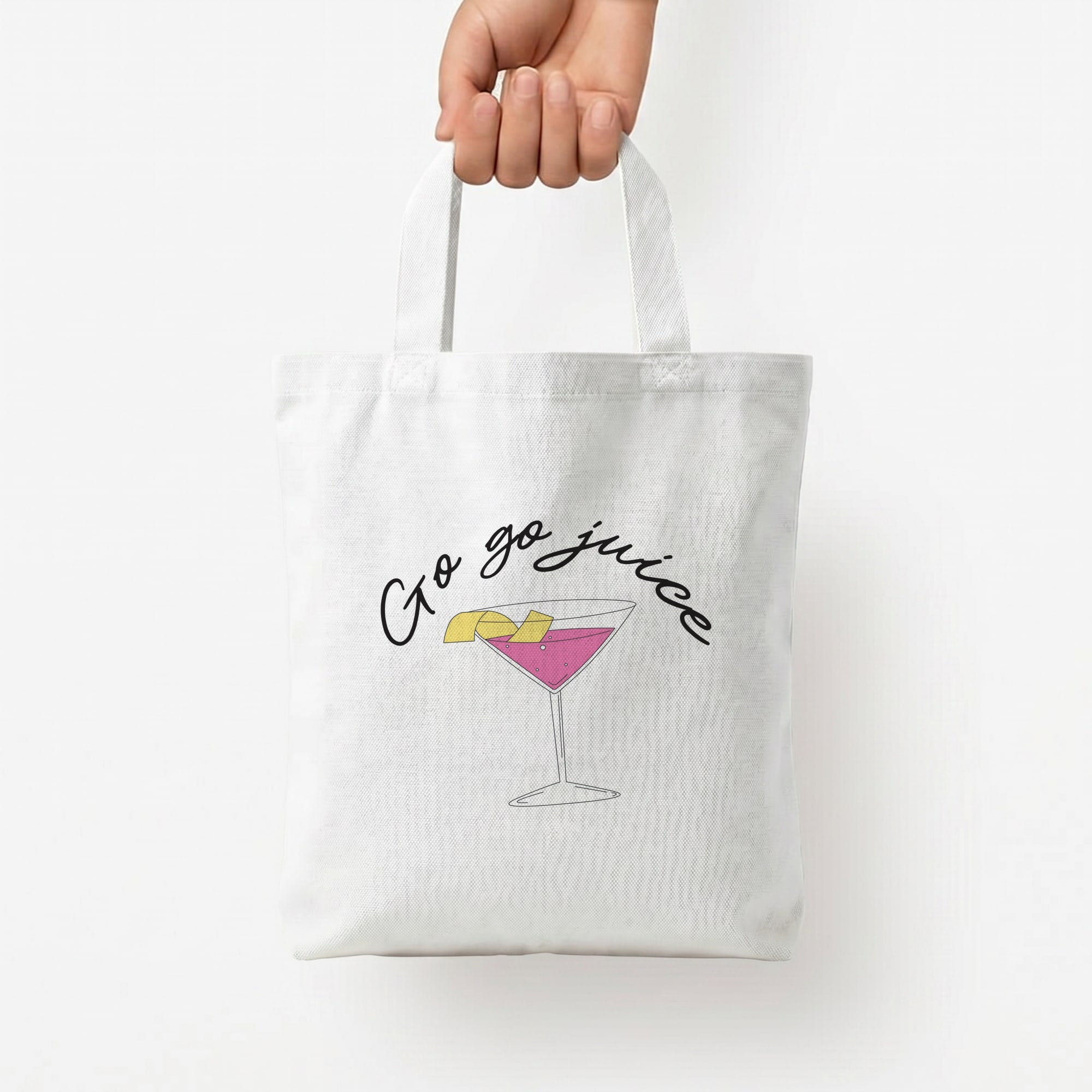 Go-Go Juice Tote Bag — White / Small