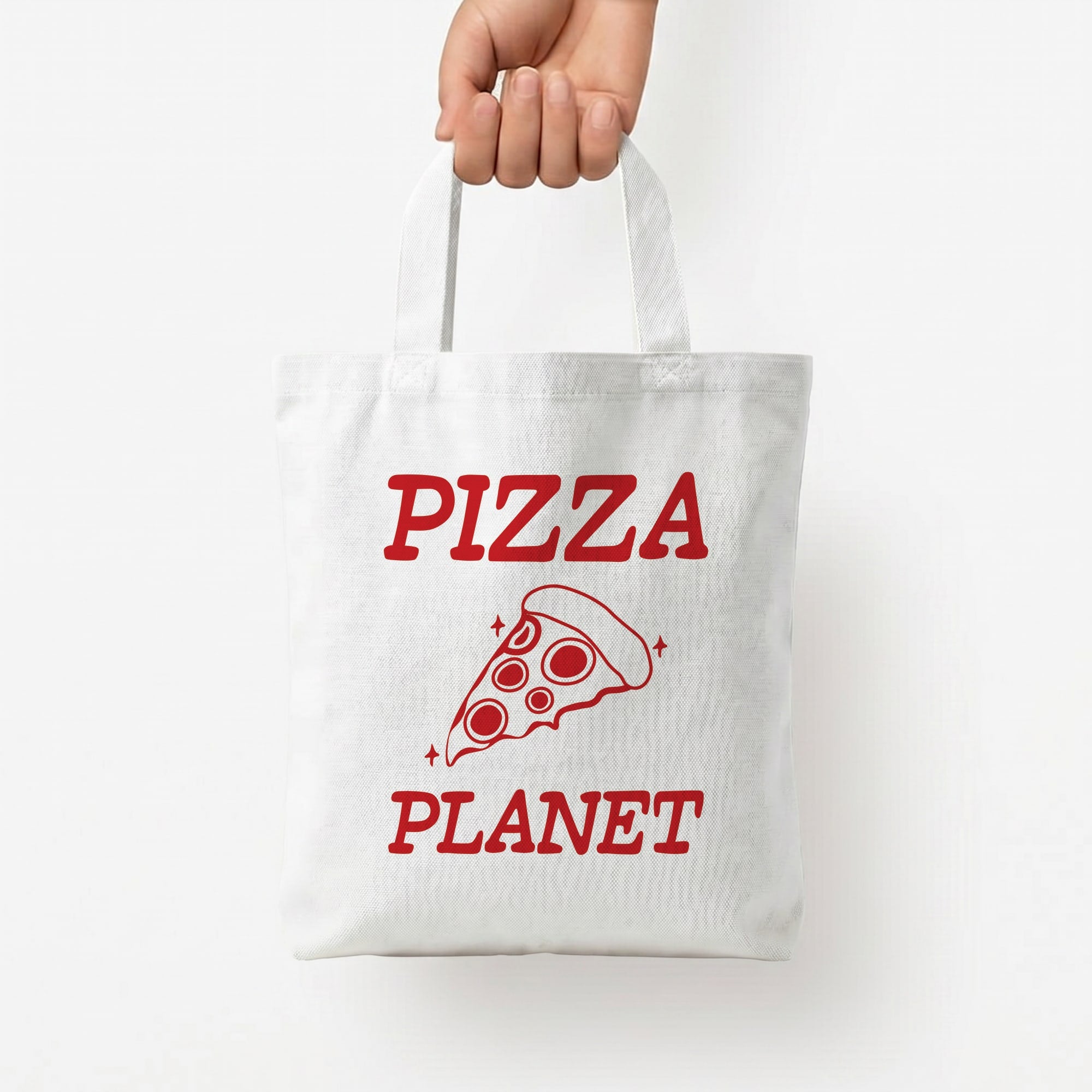 Retro Pizza Planet  Tote Bag — White / Small