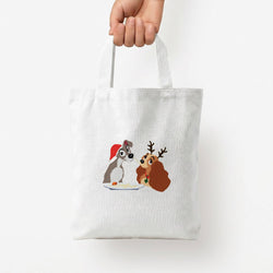 Christmas Lady Tote Bag — White / Small
