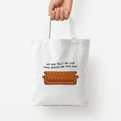 No One Told You Pattern Tote Bag — White / Small