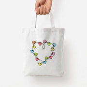 Cartoon Mouse Christmas Fairylights Heart Tote Bag 4