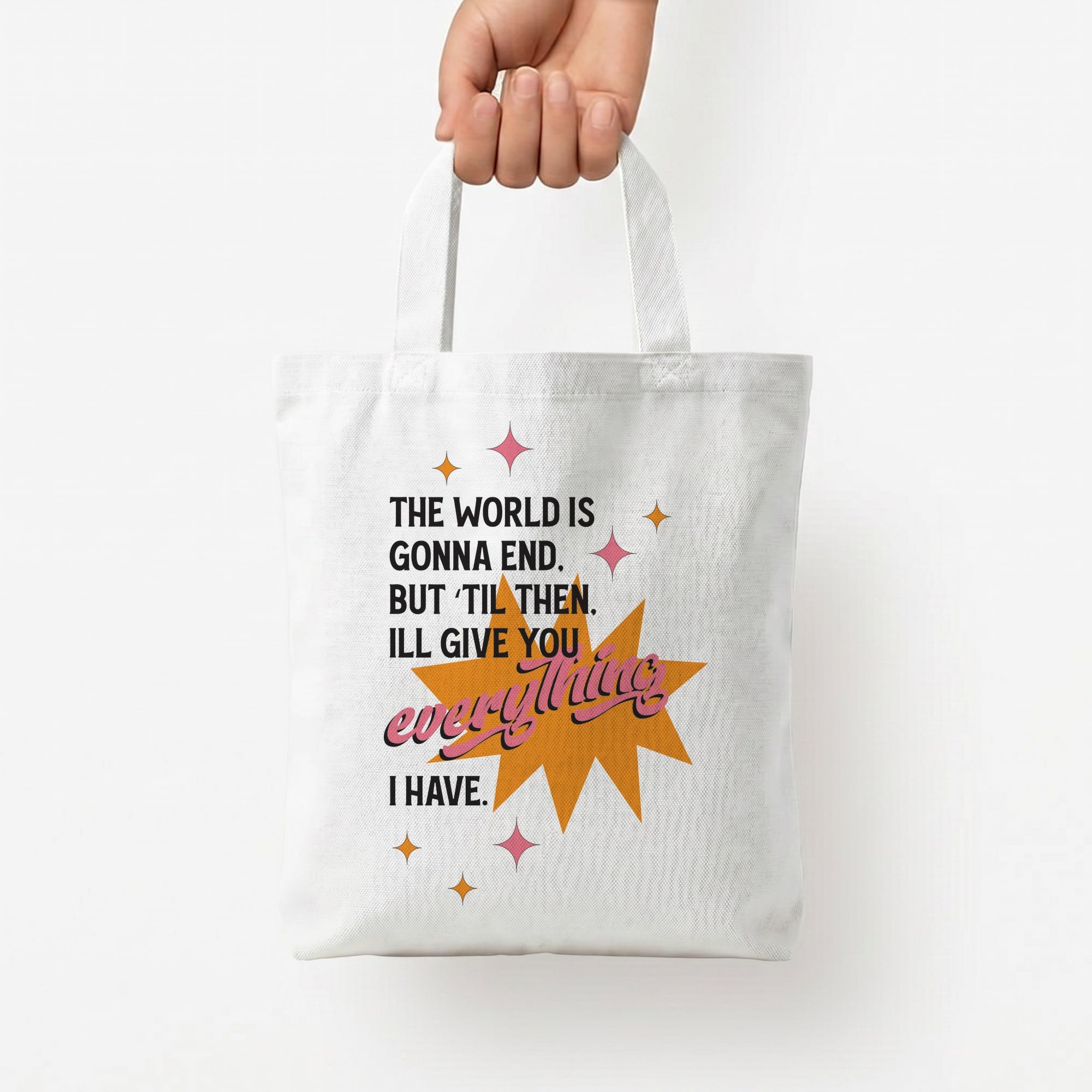 The World Is Gonna End - Fender Tote Bag — White / Small