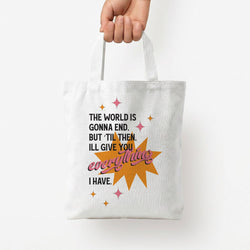 The World Is Gonna End - Fender Tote Bag — White / Small