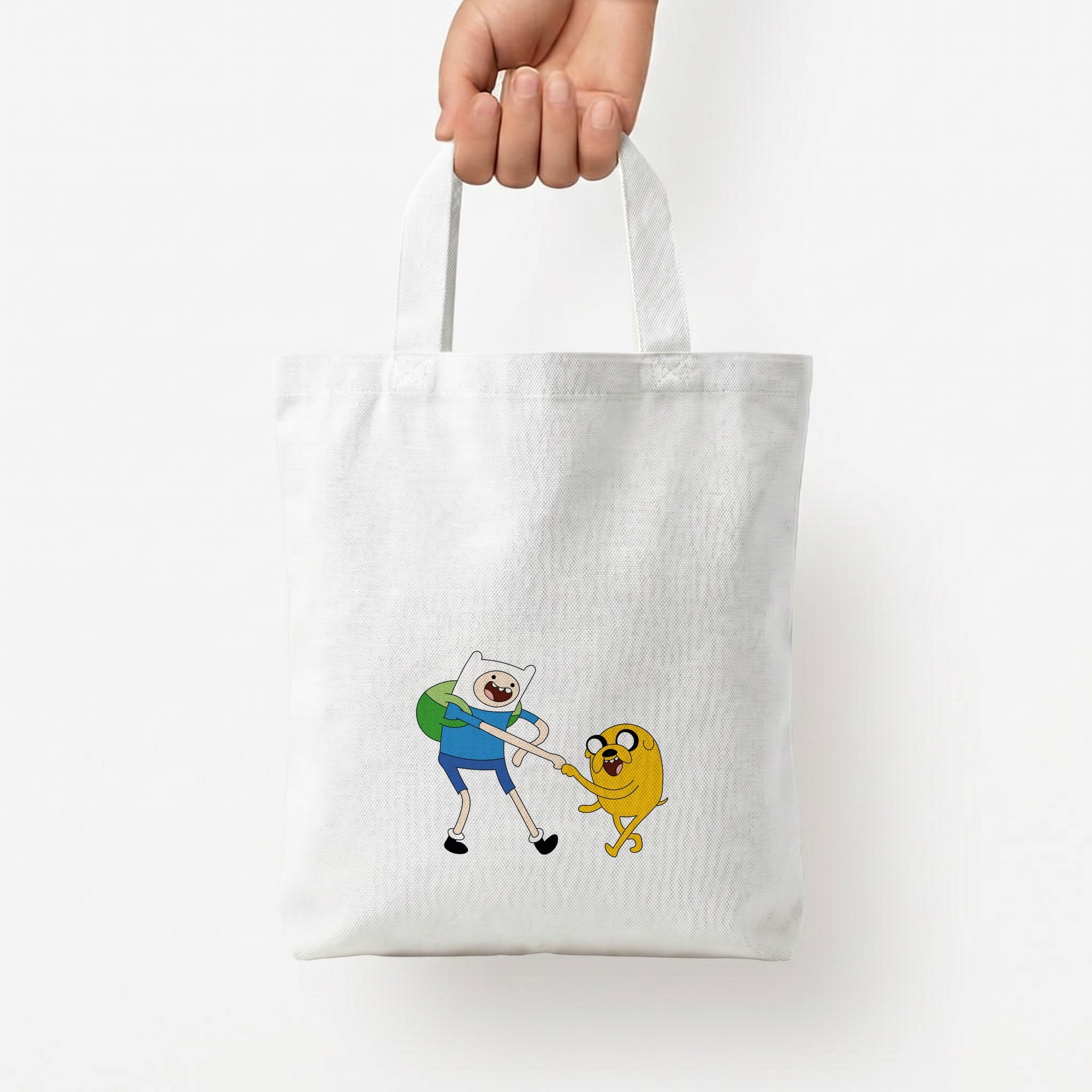 Jake The Dog And Finn The Human Tote Bag — White / Small