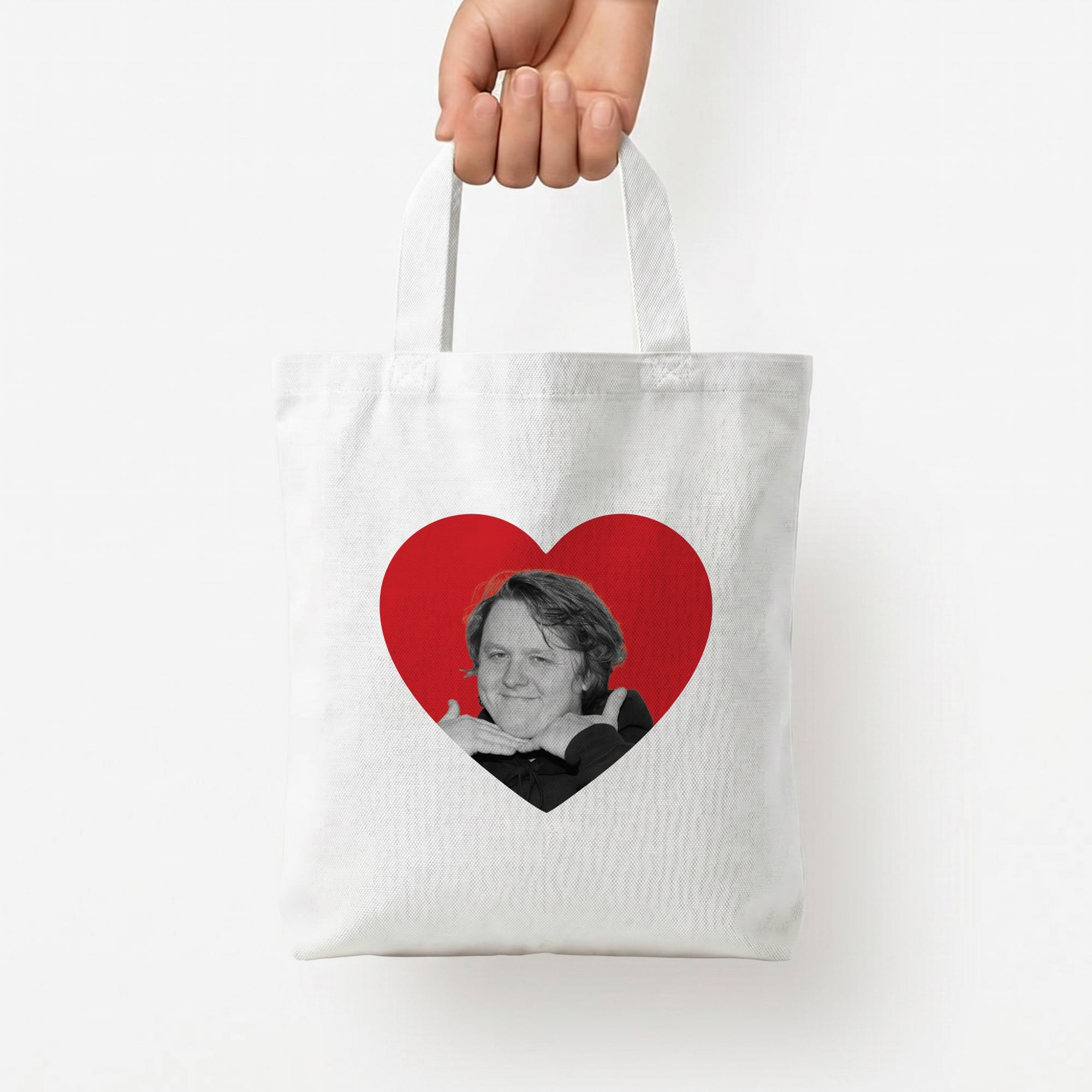 Love Lewis Tote Bag — White / Small