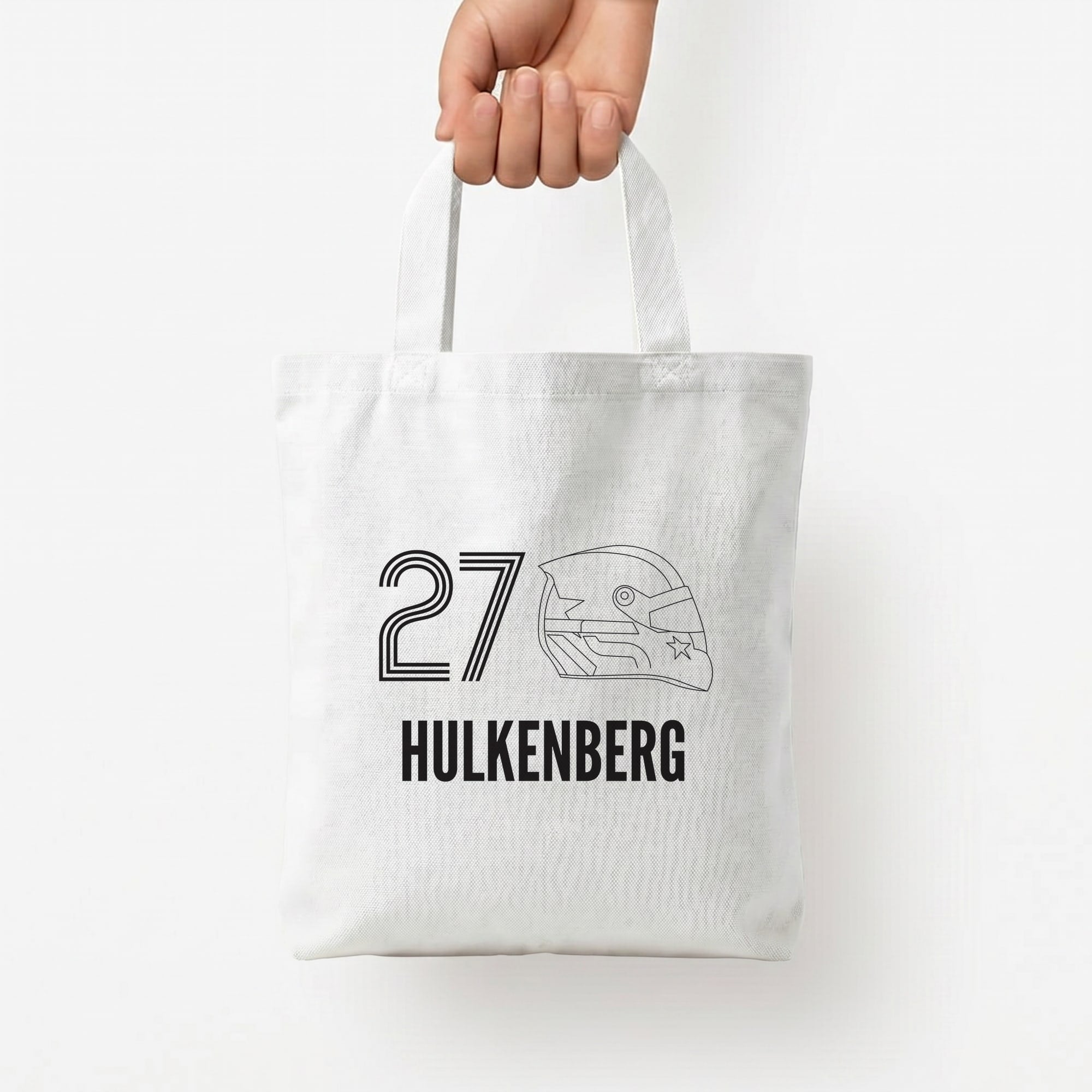 Hulkenberg Helmet 2026 Tote Bag — White / Small