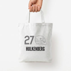 Hulkenberg Helmet 2026 Tote Bag — White / Small