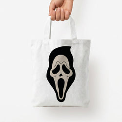 Pink Ghostface Pattern - Scream Tote Bag — White / Small