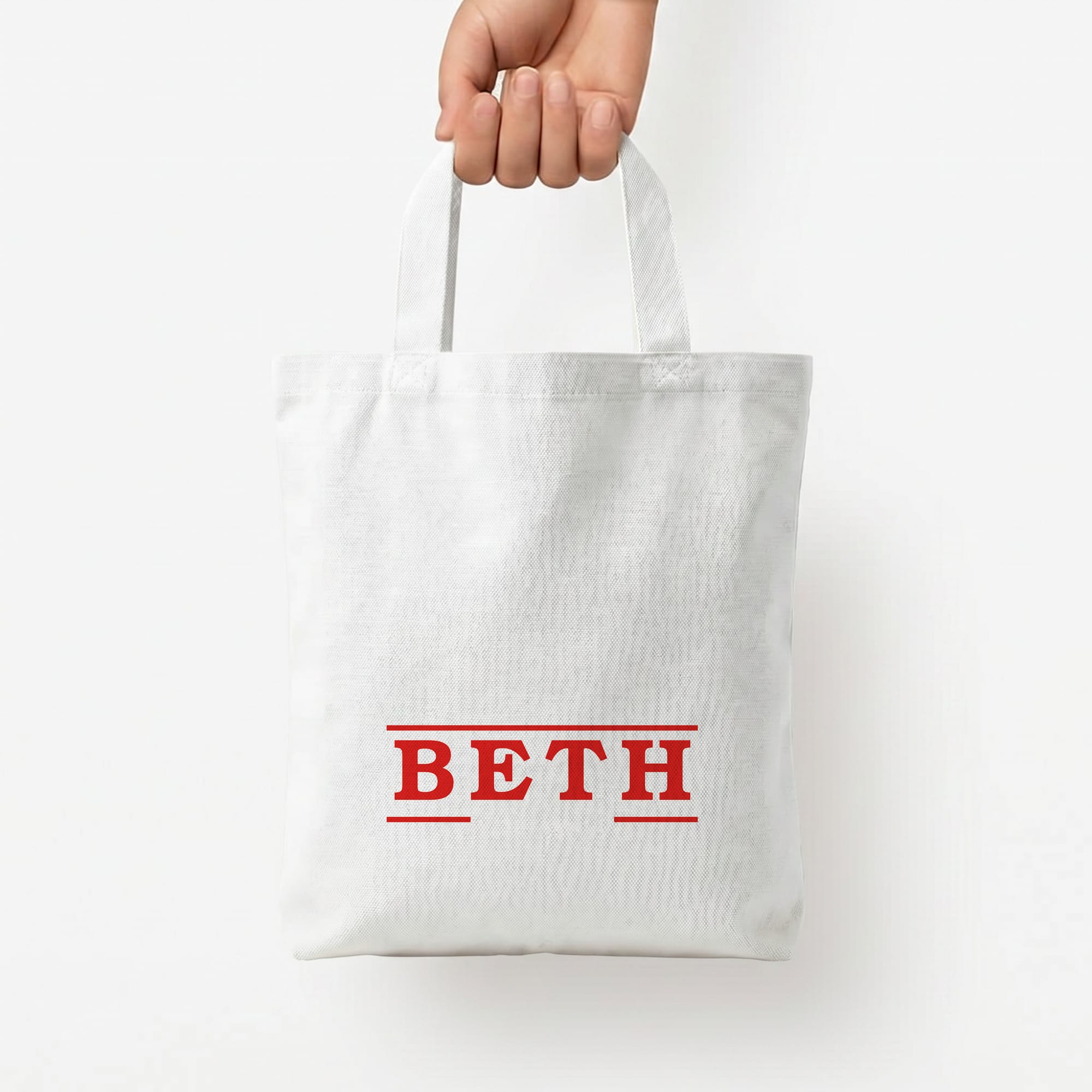 Title - Personalised Stranger Tote Bag — White / Small