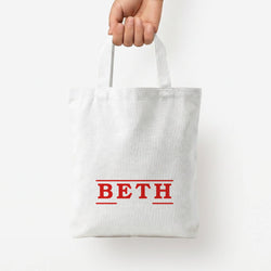 Title - Personalised Stranger Tote Bag — White / Small