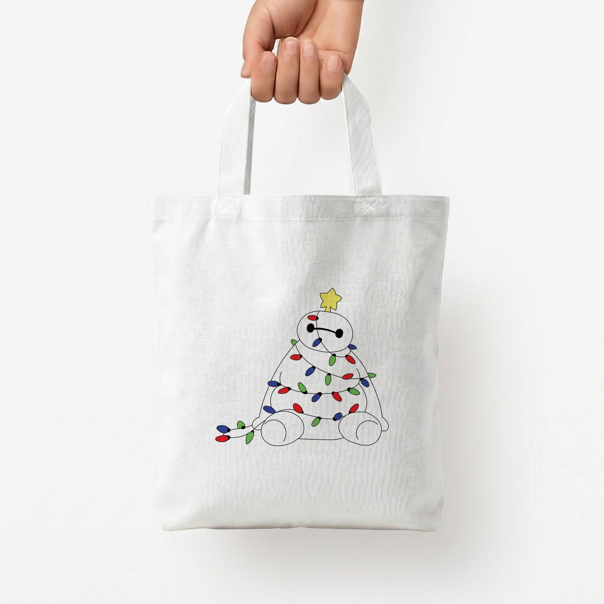Baymax Christmas Tote Bag — White / Small