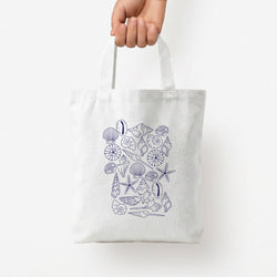 Sea Shells - Clean Girl Aesthetic Tote Bag — White / Small