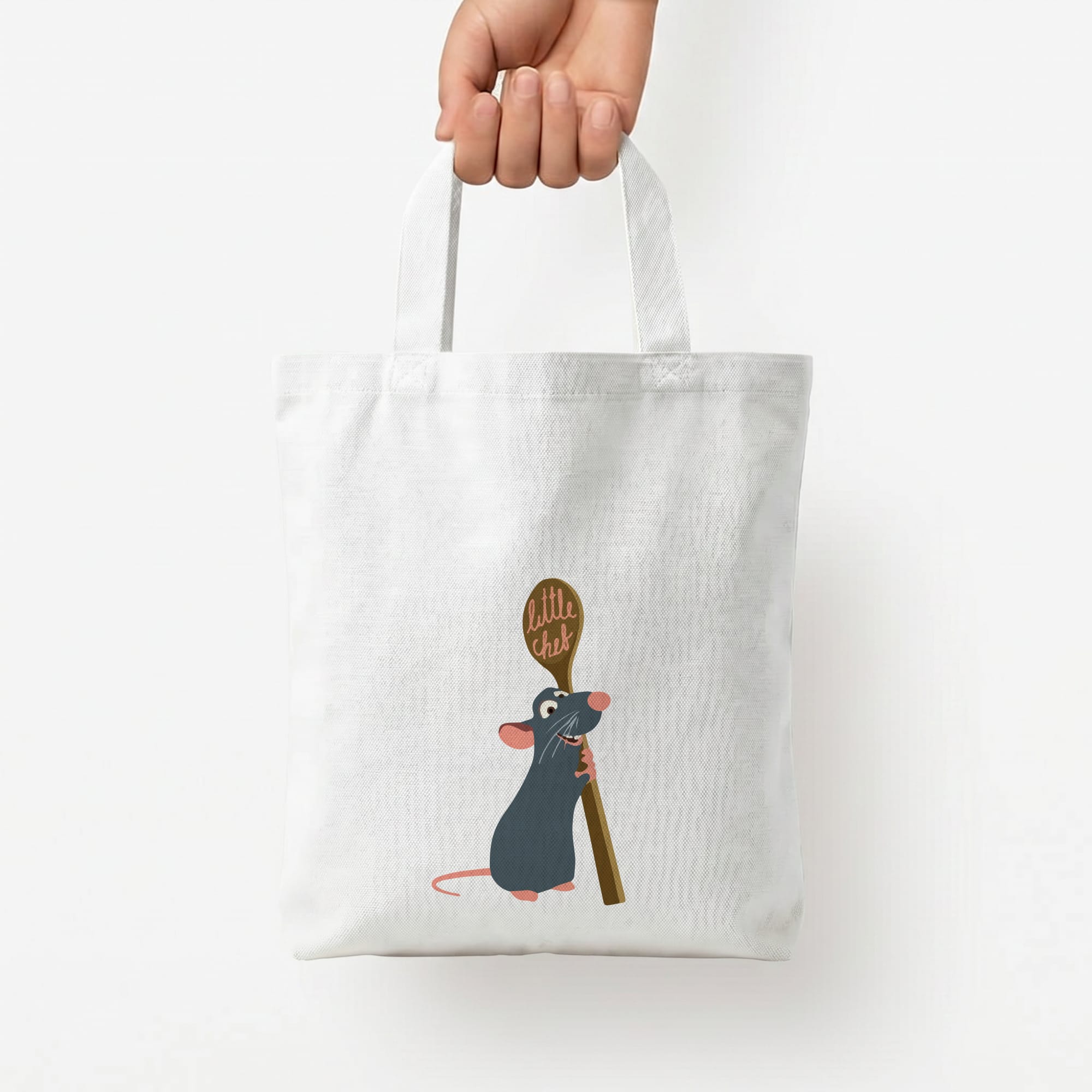 Chef Rat Tote Bag — White / Small