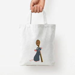 Chef Rat Tote Bag — White / Small