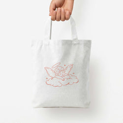 Angel - Clean Girl Aesthetic Tote Bag — White / Small