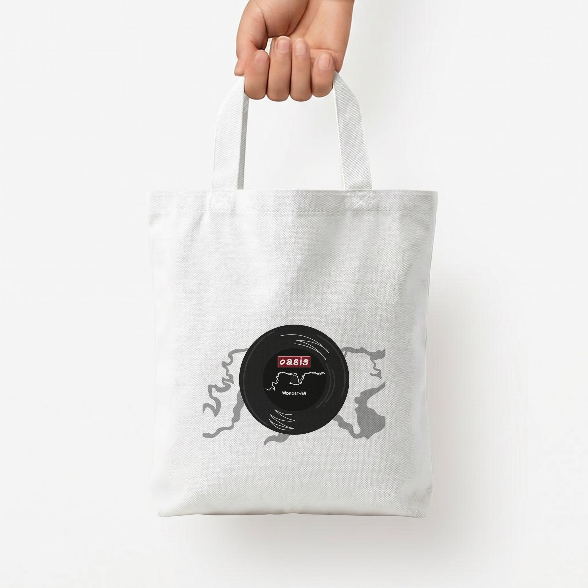 Wonderwall Record Tote Bag — White / Small