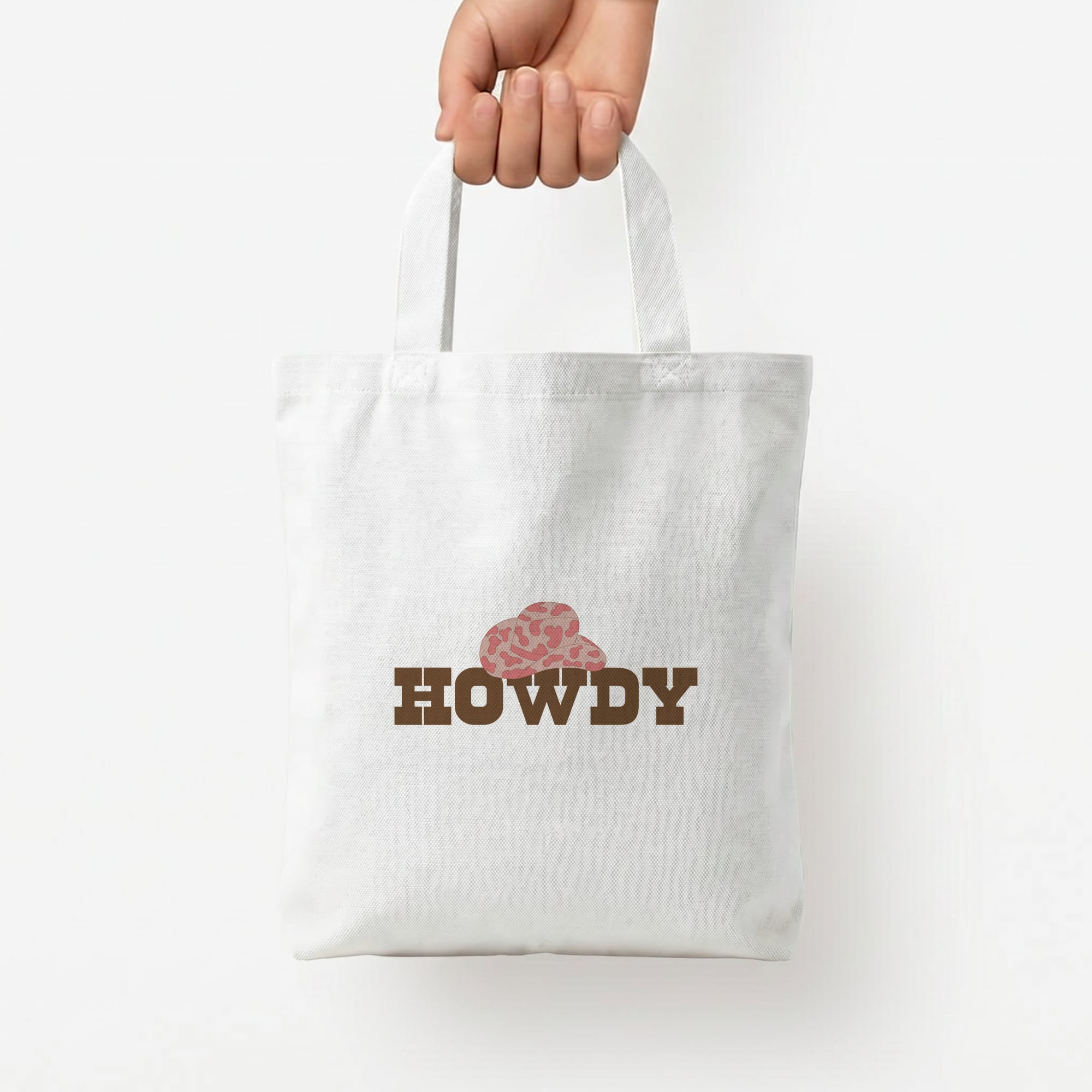 Howdy - Western  Tote Bag — White / Small