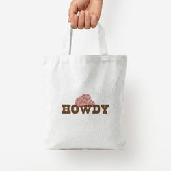 Howdy - Western  Tote Bag — White / Small