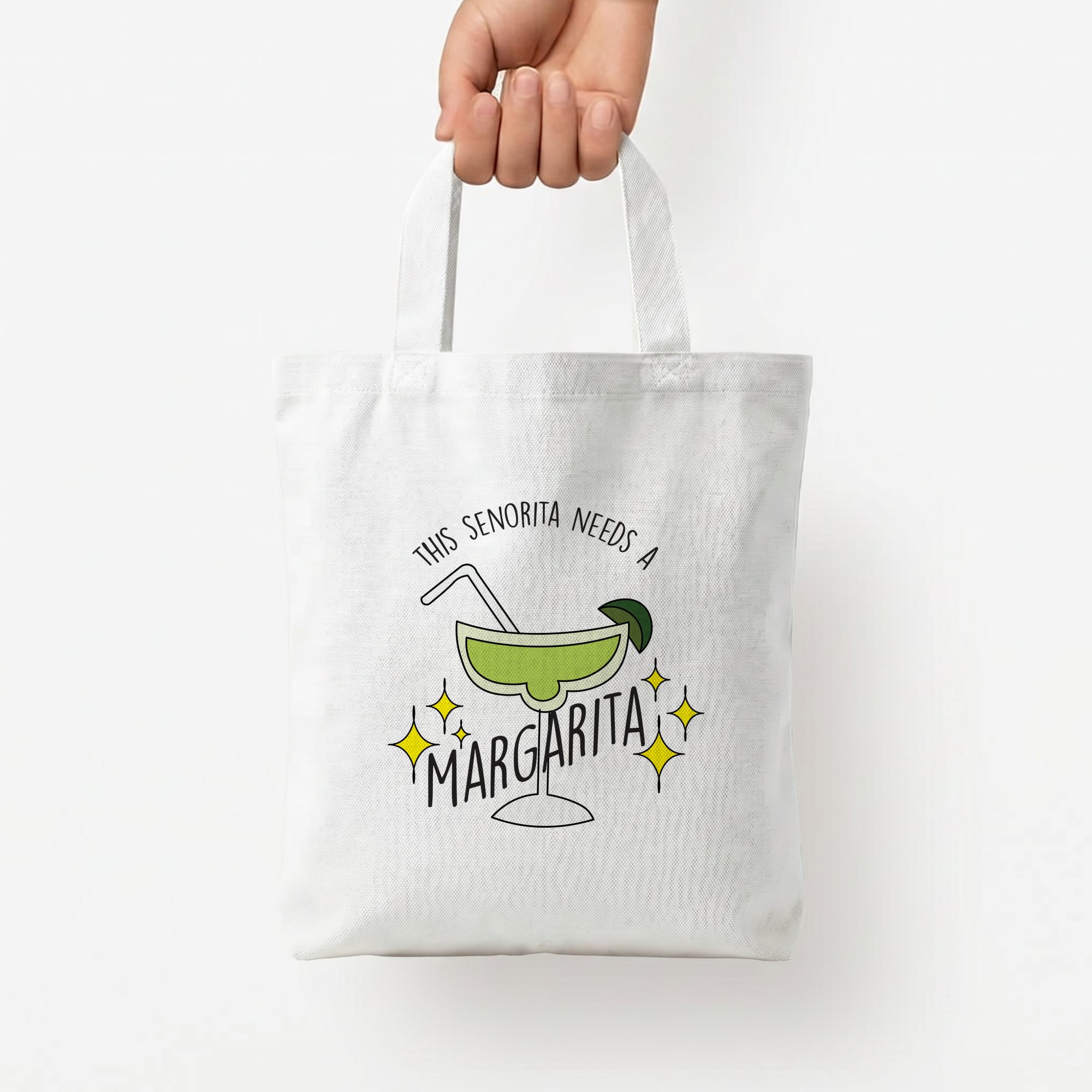 This Senorita Needs A Margarita - Funny Quotes Tote Bag — White / Small