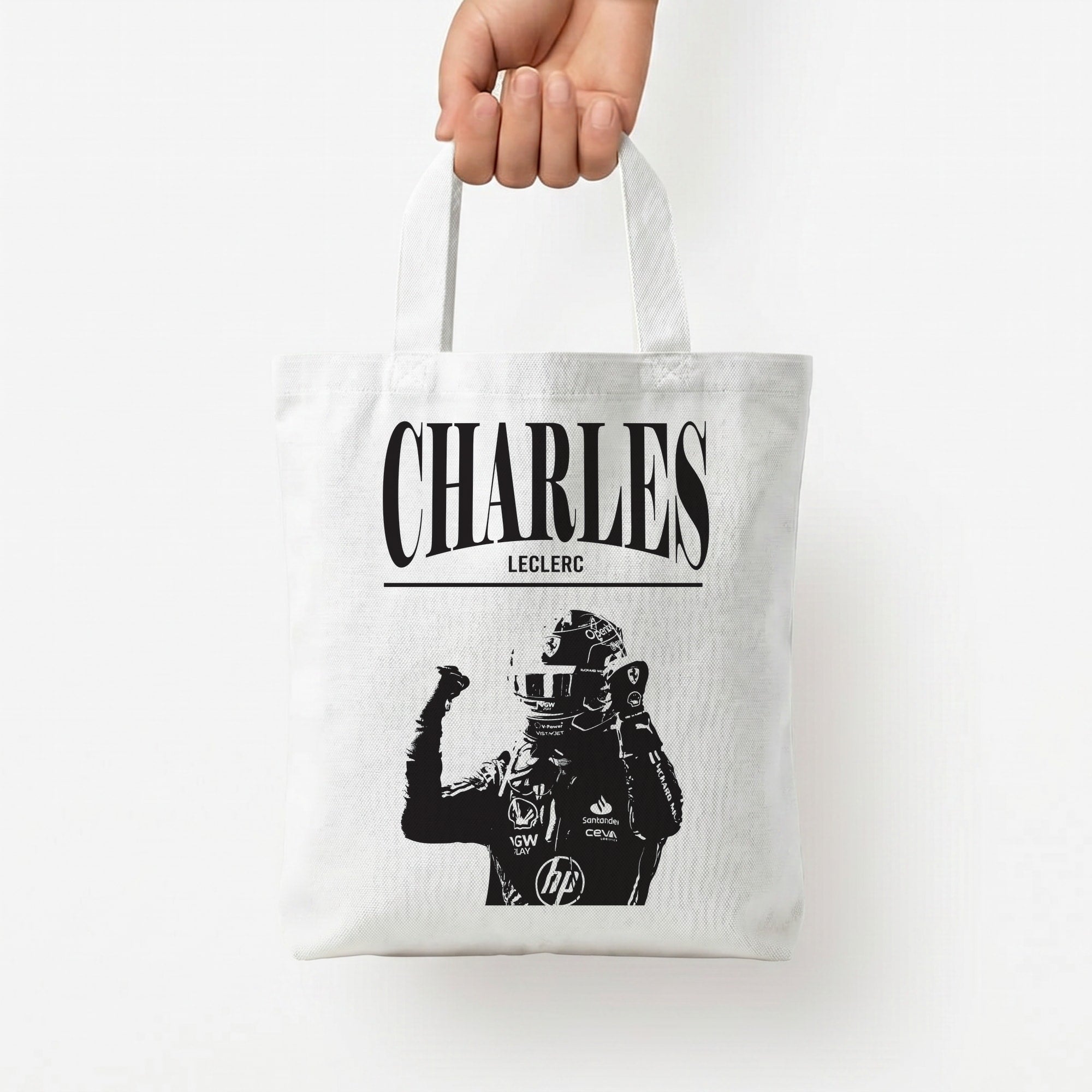 Charles Red And Gold Tote Bag — White / Small