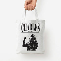 Charles Red And Gold Tote Bag — White / Small