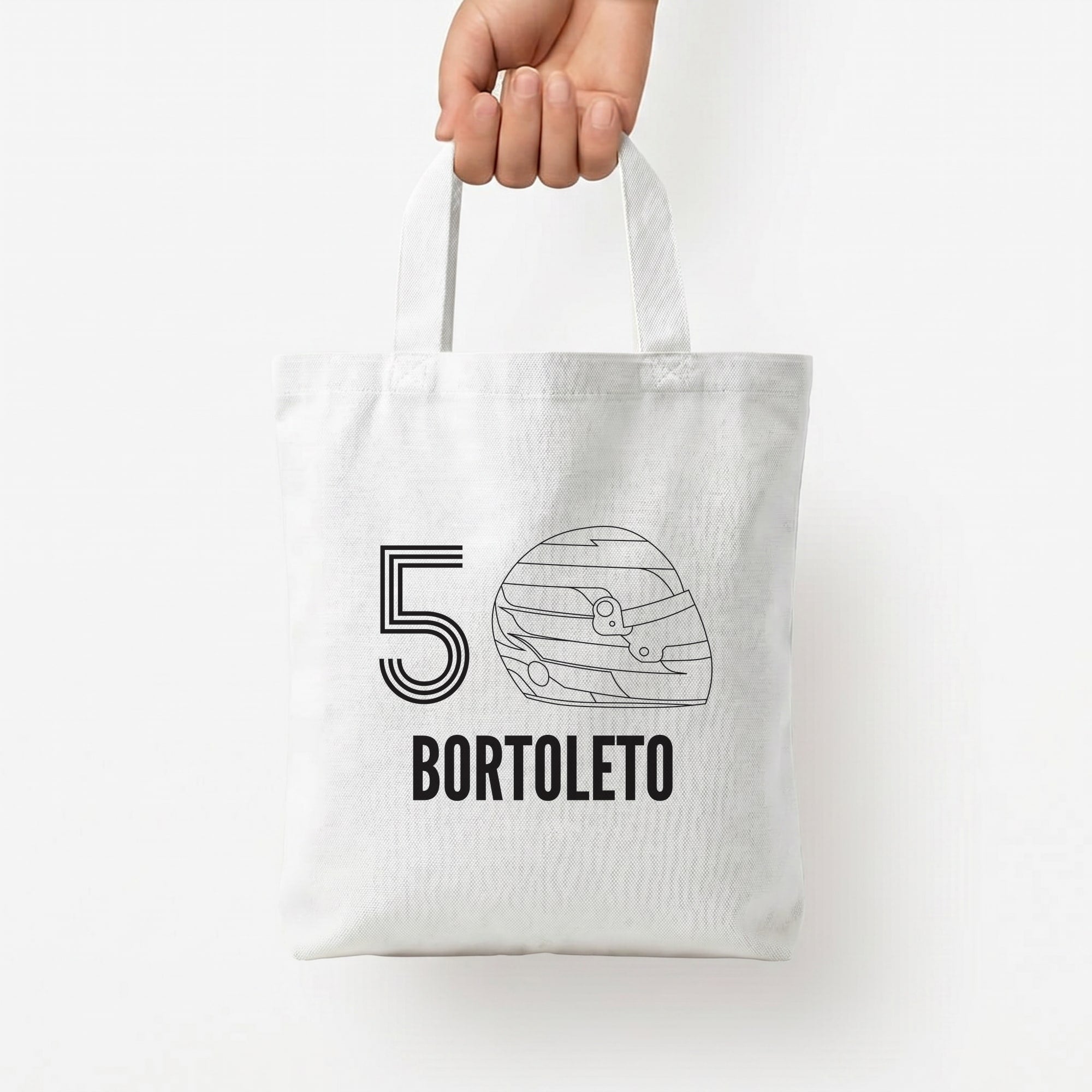 Bortoleto Helmet 2026 Tote Bag — White / Small