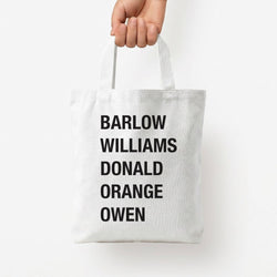Take Band Members Names Tote Bag — White / Small