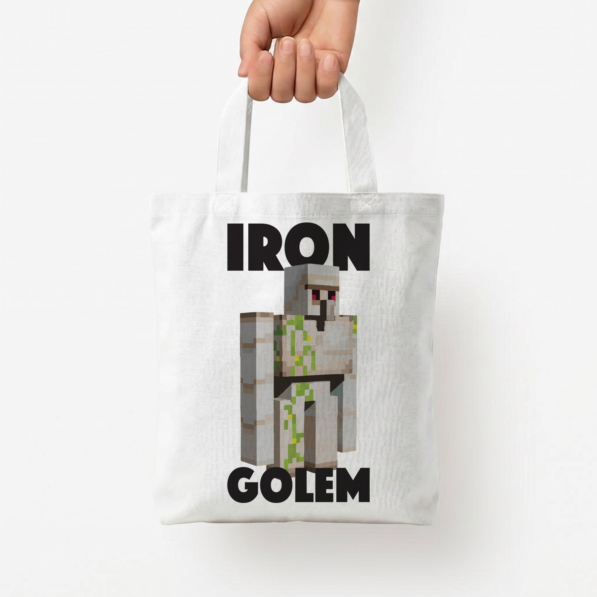Iron Golem Tote Bag — White / Small